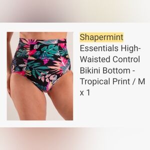 Shapermint Black and Pink High-Waisted Bikini Bottoms